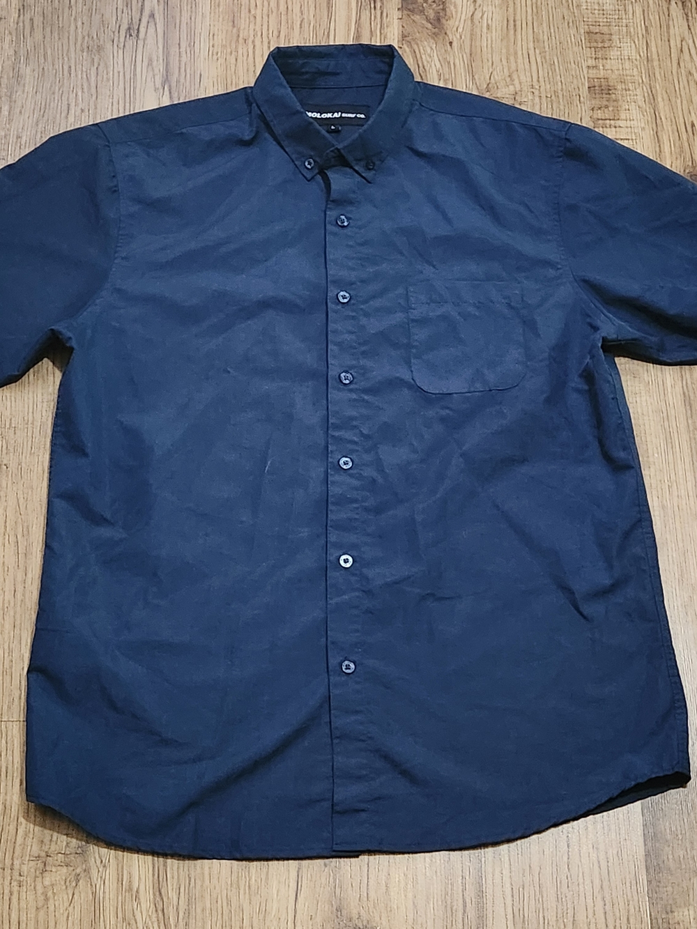 Men's Navy Short-Sleeve Button-Down Shirt